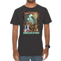 Wizard Knowledge Is Power Dragons D20 Rpg Gamer Vintage T-shirt | Artistshot