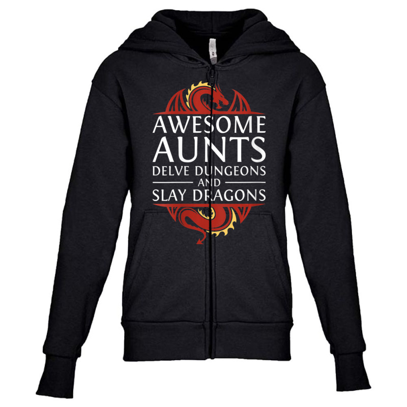 Womens Awesome Aunts Delve Dungeons And Slay Dragons Rpg Gaming V-neck Youth Zipper Hoodie by hotoancuong | Artistshot