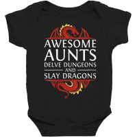 Womens Awesome Aunts Delve Dungeons And Slay Dragons Rpg Gaming V-neck Baby Bodysuit | Artistshot