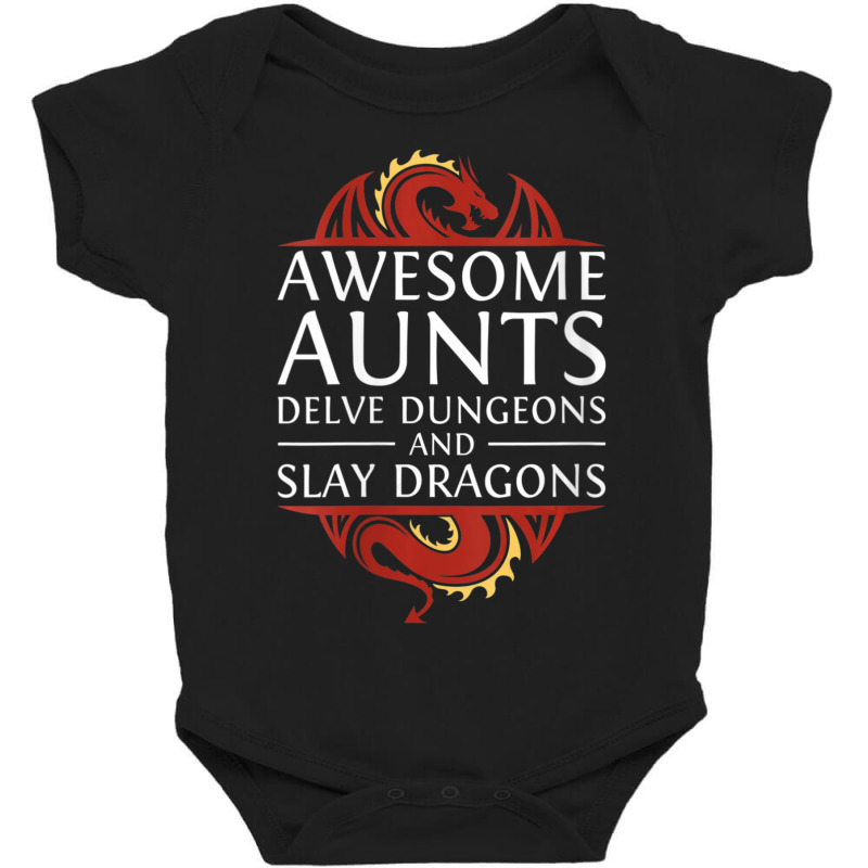 Womens Awesome Aunts Delve Dungeons And Slay Dragons Rpg Gaming V-neck Baby Bodysuit by hotoancuong | Artistshot