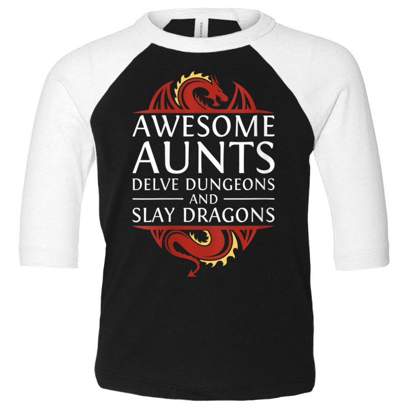 Womens Awesome Aunts Delve Dungeons And Slay Dragons Rpg Gaming V-neck Toddler 3/4 Sleeve Tee by hotoancuong | Artistshot