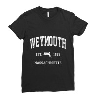 Weymouth Massachusetts Ma Vintage Athletic Sports Ladies Fitted T-shirt | Artistshot