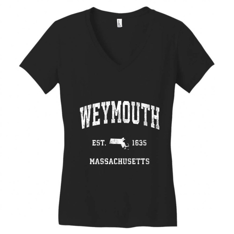 Weymouth Massachusetts Ma Vintage Athletic Sports Women's V-Neck T-Shirt by cm-arts | Artistshot