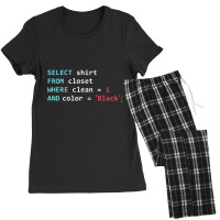 Programmer Sql Query Geek Database Coding Long Sleeve T Shirt Women's Pajamas Set | Artistshot