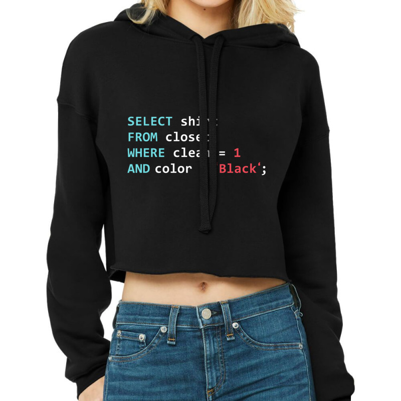 Programmer Sql Query Geek Database Coding Long Sleeve T Shirt Cropped Hoodie by cm-arts | Artistshot