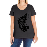 Karnataka Map Typography Ladies Curvy T-shirt | Artistshot