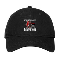 It's Not A Party Until The Wiener Comes Out Hot Dog Bbq Adjustable Cap | Artistshot