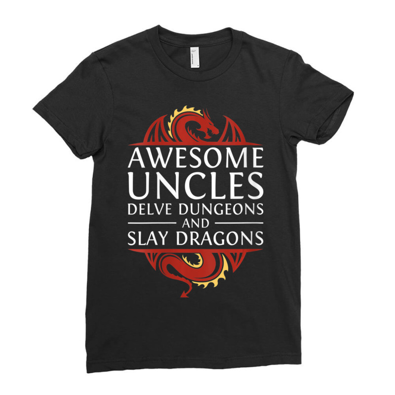 Womens Awesome Uncles Delve Dungeons And Slay Dragons Rpg Gaming V-nec Ladies Fitted T-Shirt by hotoancuong | Artistshot