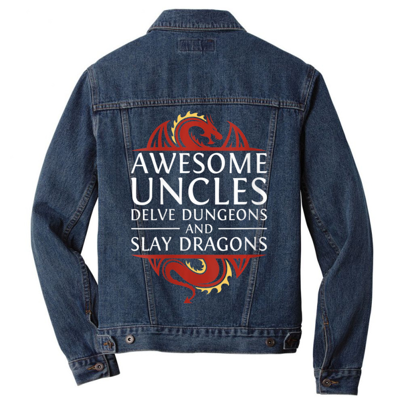 Womens Awesome Uncles Delve Dungeons And Slay Dragons Rpg Gaming V-nec Men Denim Jacket by hotoancuong | Artistshot