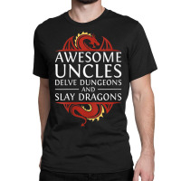 Womens Awesome Uncles Delve Dungeons And Slay Dragons Rpg Gaming V-nec Classic T-shirt | Artistshot