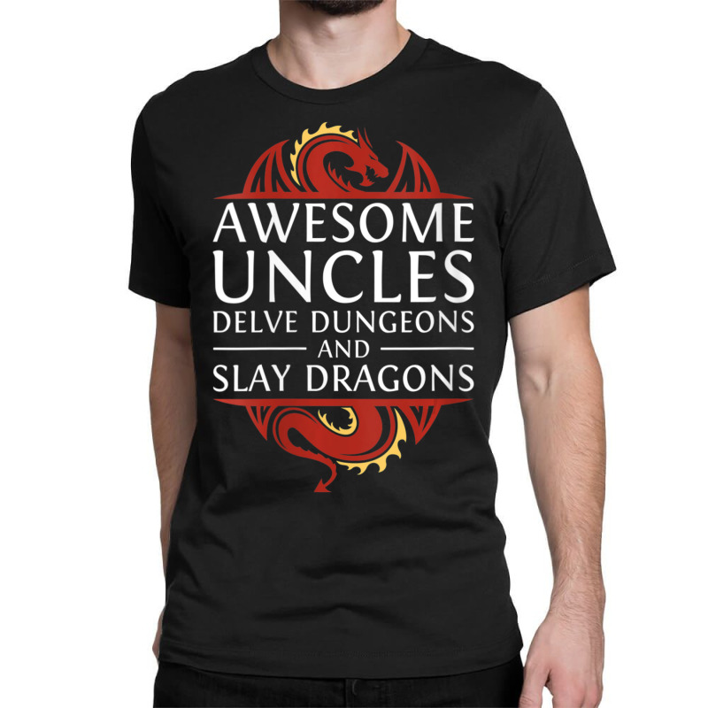 Womens Awesome Uncles Delve Dungeons And Slay Dragons Rpg Gaming V-nec Classic T-shirt by hotoancuong | Artistshot