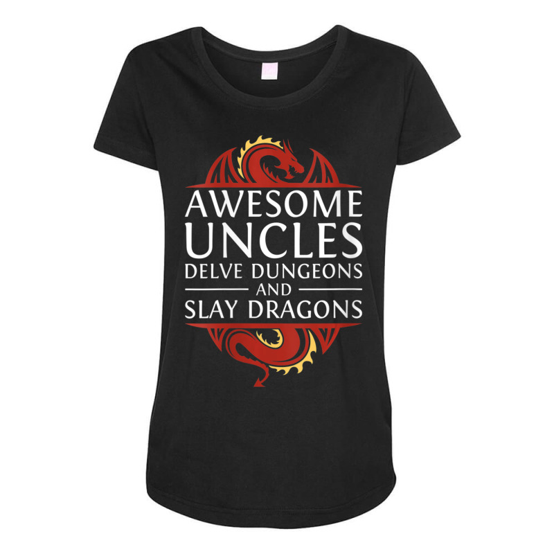 Womens Awesome Uncles Delve Dungeons And Slay Dragons Rpg Gaming V-nec Maternity Scoop Neck T-shirt by hotoancuong | Artistshot