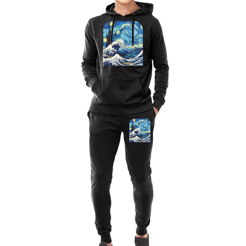 The Starry Night And The Great Wave Off Kanagawa Combined Hoodie & Jogger set by vucongha | Artistshot