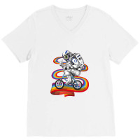 Psychedelic Astronaut Trip V-neck Tee | Artistshot