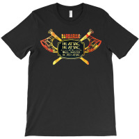 Womens Barbarian He Attac Dungeons D20 Tabletop Rpg Dragons Vneck T-shirt | Artistshot