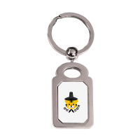 Yangban Tiger With Traditional Korean Hat Gat K Pop, K Drama T Shirt Silver Rectangle Keychain | Artistshot