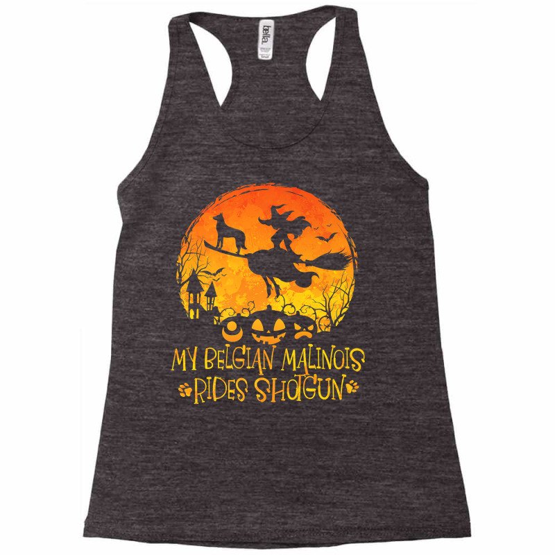 Halloween Belgian Malinois Rides Shotgun Funny Dog Lover Premium T Shi Racerback Tank by cm-arts | Artistshot