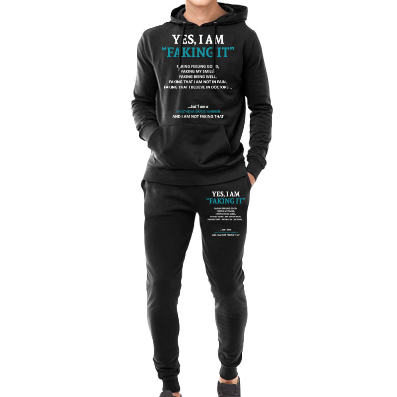 Myasthenia Gravis Awareness I Am Faking It - In This Family We Fight T Hoodie & Jogger Set | Artistshot