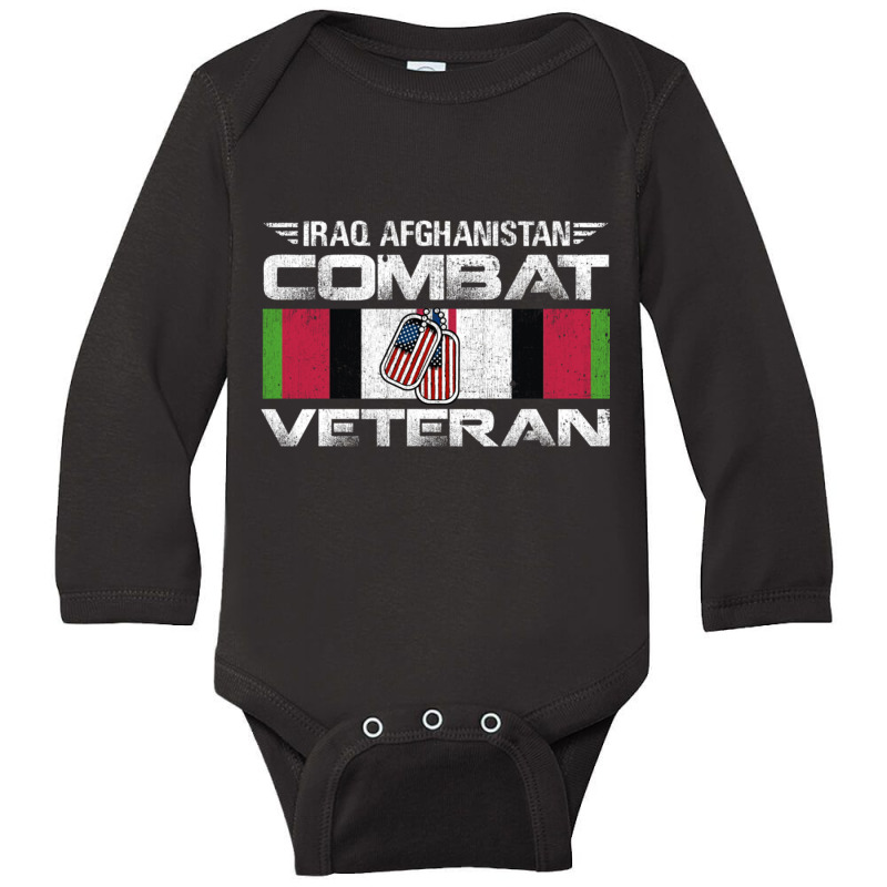 Iraq Afghanistan Combat Veteran Proud Army Military Vintage Pullover H Long Sleeve Baby Bodysuit by cm-arts | Artistshot