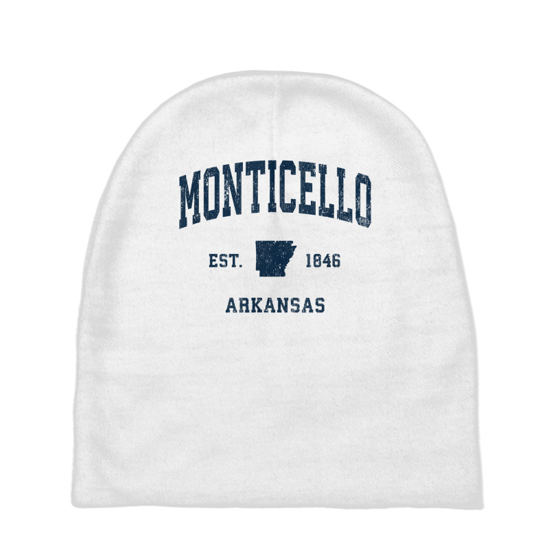 Monticello Arkansas Ar Vintage Athletic Navy Sports Design T Shirt Baby Beanies by cm-arts | Artistshot