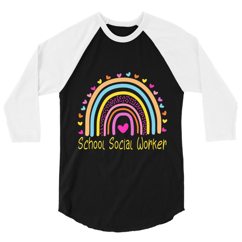 School Social Worker Rainbow 3/4 Sleeve Shirt by kentuckykonpha9 | Artistshot