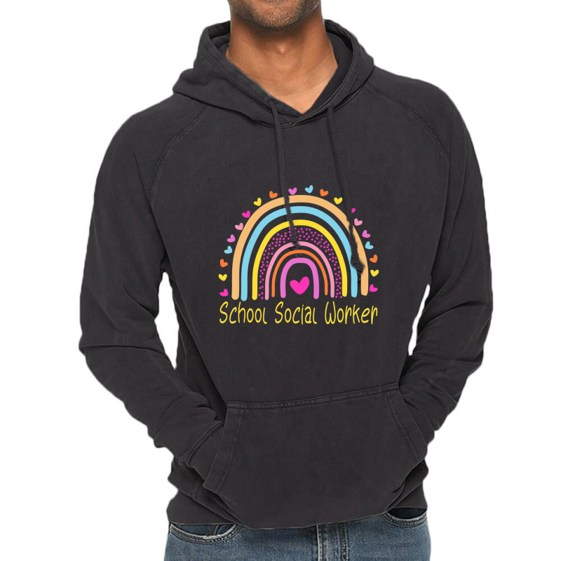 School Social Worker Rainbow Vintage Hoodie by kentuckykonpha9 | Artistshot