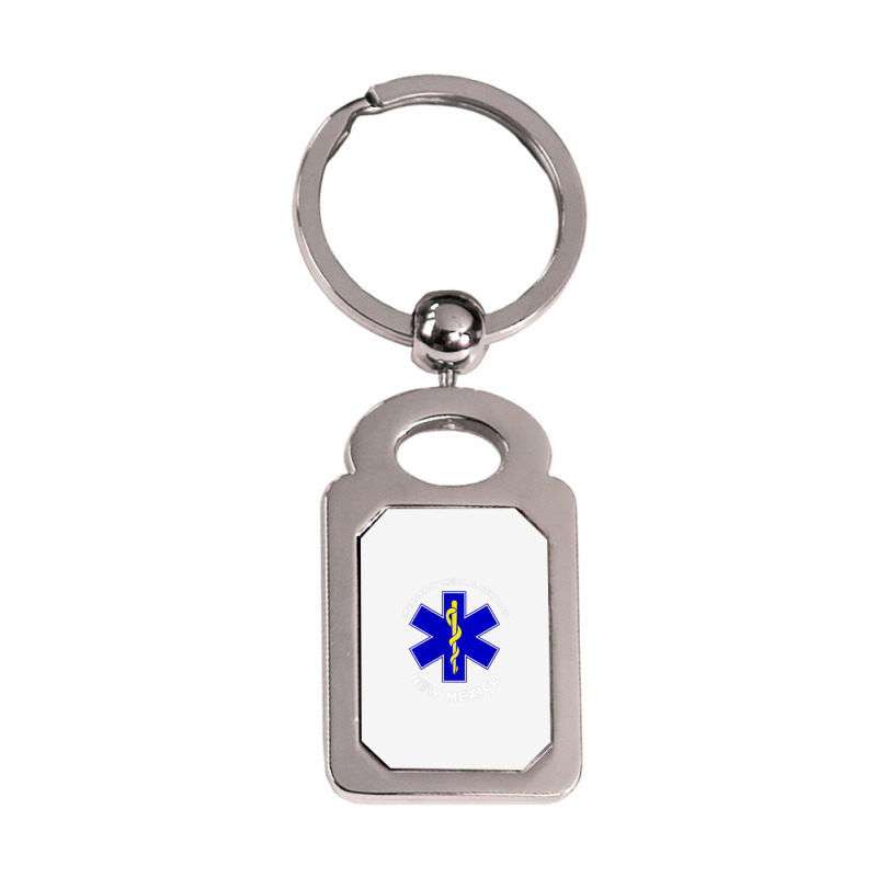 New Mexico Ems Emergency Medical Services Emt Medic T Shirt Silver Rectangle Keychain | Artistshot