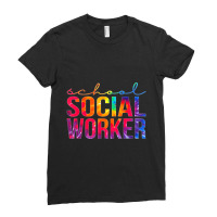 School Social Worker Tie Dye Appreciation For Work Ladies Fitted T-shirt | Artistshot