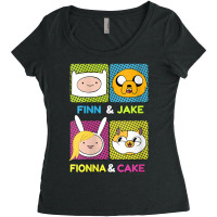 Womens Cn Adventure Time Finn & Jake Fionna & Cake Box Up Women's Triblend Scoop T-shirt | Artistshot