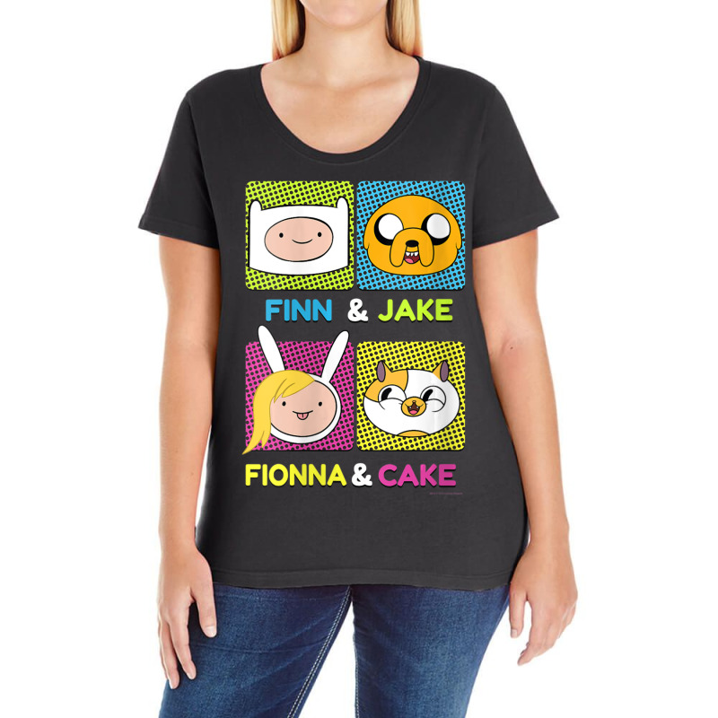 Womens Cn Adventure Time Finn & Jake Fionna & Cake Box Up Ladies Curvy T-Shirt by ngodieutrinh | Artistshot