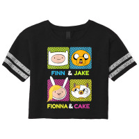 Womens Cn Adventure Time Finn & Jake Fionna & Cake Box Up Scorecard Crop Tee | Artistshot