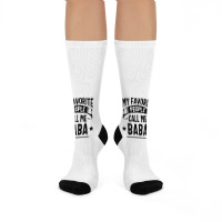 My Favorite People Call Me Baba Fathers Day T Shirt Crew Socks | Artistshot