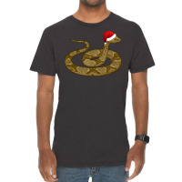 Merry Hissmas Christmas Santa Hat Copperhead Snake Long Sleeve T Shirt Vintage T-shirt | Artistshot