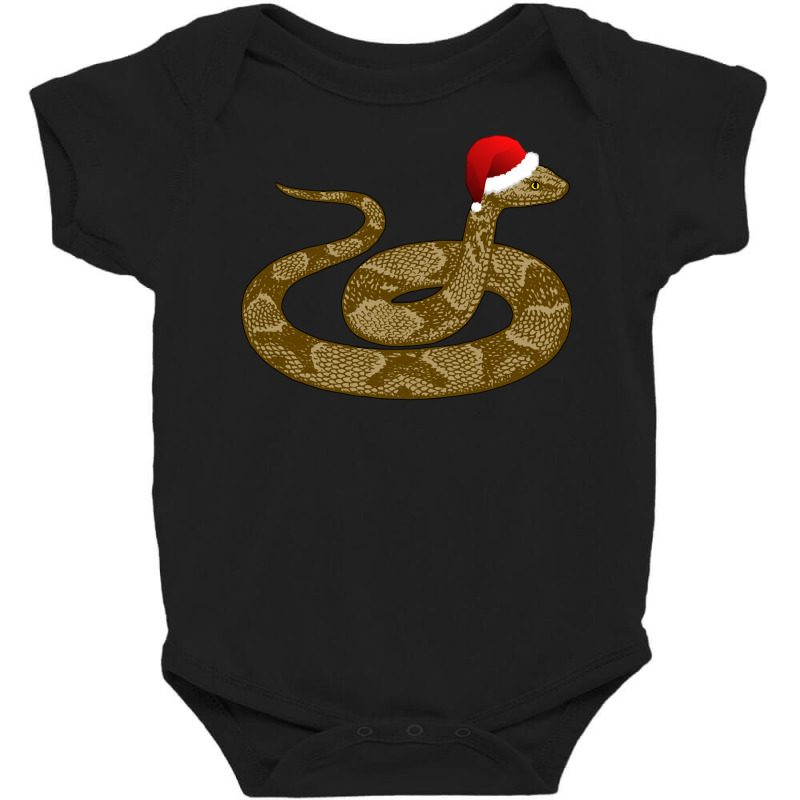 Merry Hissmas Christmas Santa Hat Copperhead Snake Long Sleeve T Shirt Baby Bodysuit | Artistshot