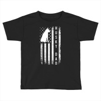 Mens Husky Lover Siberian Husky Dad American Flag Dog Lover Toddler T-shirt | Artistshot