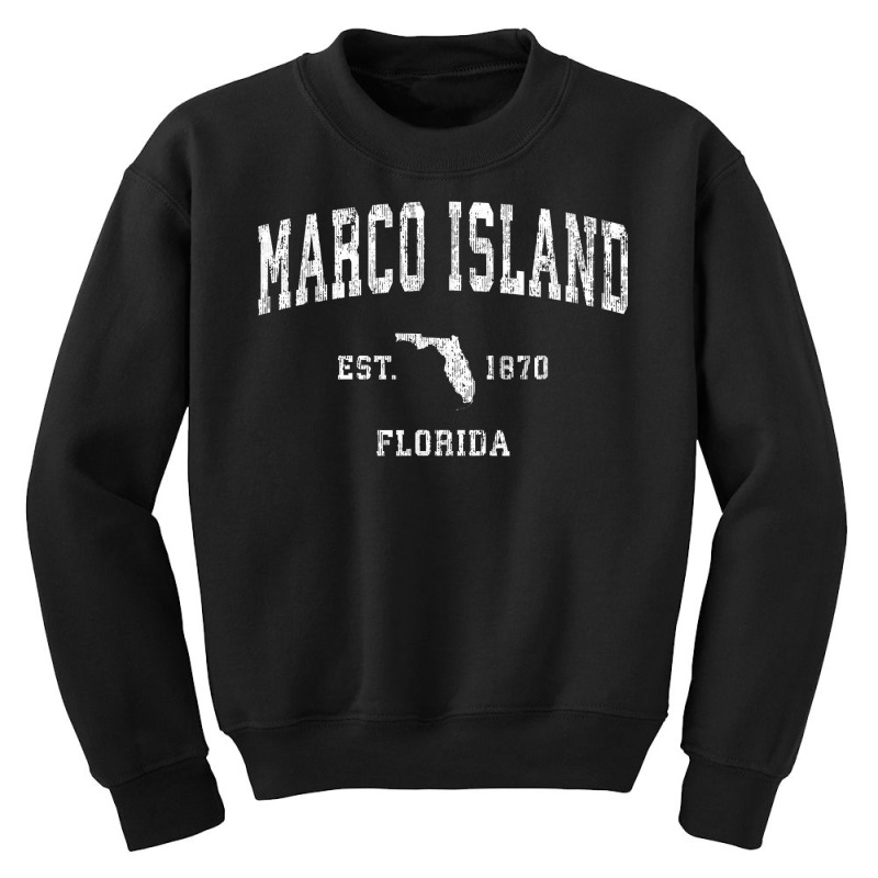 Marco Island Florida Fl Vintage Athletic Sports Design T Shirt Youth Sweatshirt by cm-arts | Artistshot