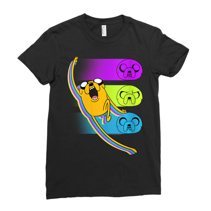 Womens Cn Adventure Time Jake Neon Faces Ladies Fitted T-Shirt by ngodieutrinh | Artistshot