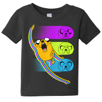 Womens Cn Adventure Time Jake Neon Faces Baby Tee | Artistshot