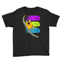 Womens Cn Adventure Time Jake Neon Faces Youth Tee | Artistshot