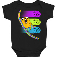 Womens Cn Adventure Time Jake Neon Faces Baby Bodysuit | Artistshot