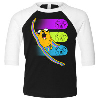 Womens Cn Adventure Time Jake Neon Faces Toddler 3/4 Sleeve Tee | Artistshot