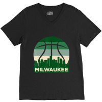 Milwaukee Basketball 2022 B-ball City Retro Vintage V-neck Tee | Artistshot