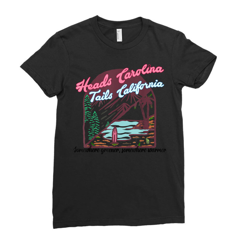 Heads Carolina Tail California Western Summer Beach Paradise T Shirt Ladies Fitted T-Shirt by cm-arts | Artistshot