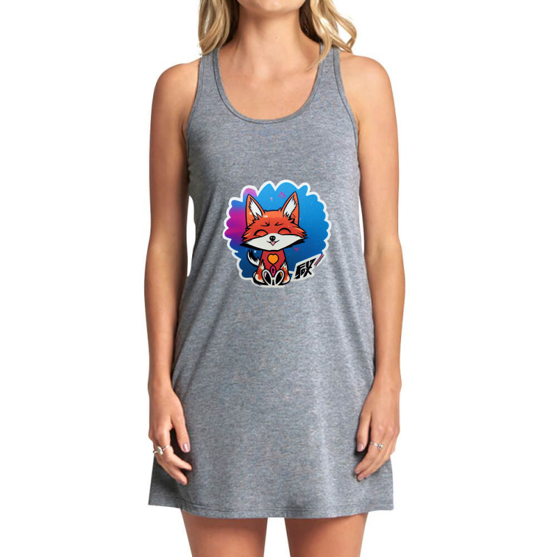 Chibi Fox Cute Chibi Anime Sticker Tank Dress by RoyceGlenn | Artistshot