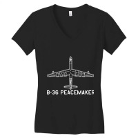 Convair B-36 Peacemaker Airplane Aircraft Blueprint Plane Art Women's V-neck T-shirt | Artistshot