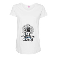 Space Astronaut Yoga Meditation Maternity Scoop Neck T-shirt | Artistshot