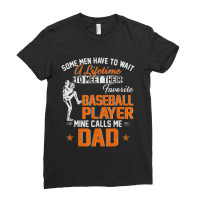 My Favorite Baseball Player Calls Me Dad Father's Day Ladies Fitted T-shirt | Artistshot