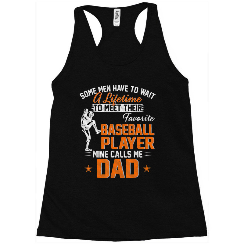 My Favorite Baseball Player Calls Me Dad Father's Day Racerback Tank by Kemriban527 | Artistshot