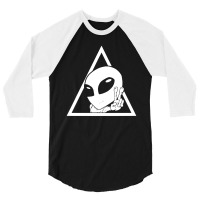 Space Alien In Pyramid 3/4 Sleeve Shirt | Artistshot