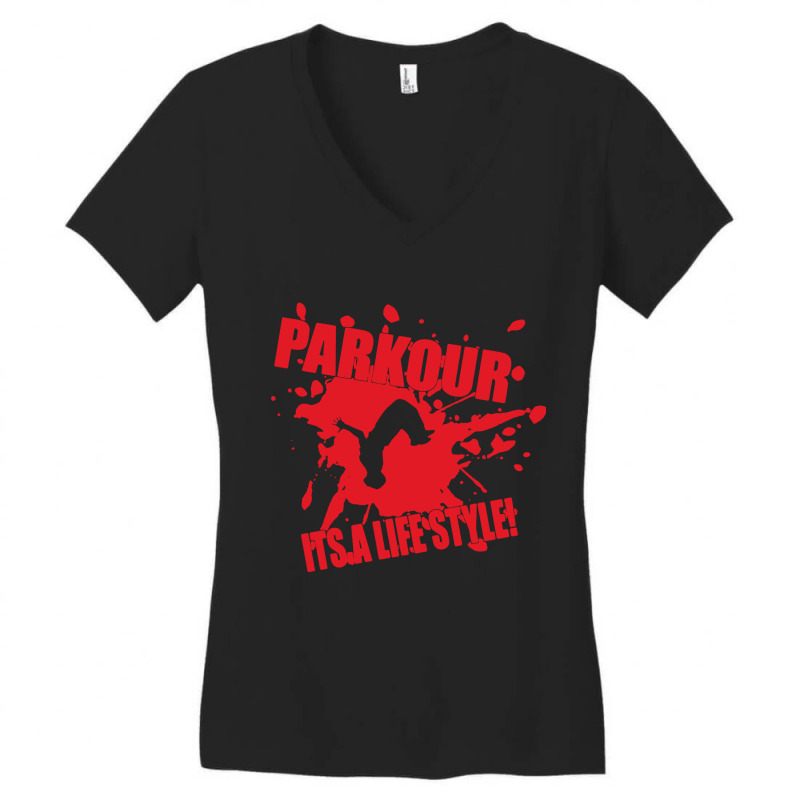 Parkour Women's V-Neck T-Shirt by Adrian Spencer | Artistshot